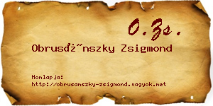 Obrusánszky Zsigmond névjegykártya