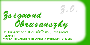 zsigmond obrusanszky business card